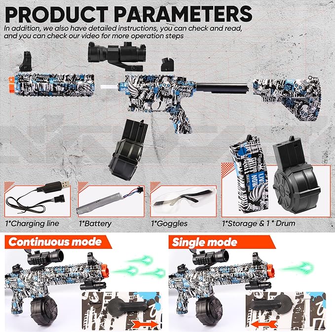 Pistola de Hidrogel M416 - Accesorios incluidos