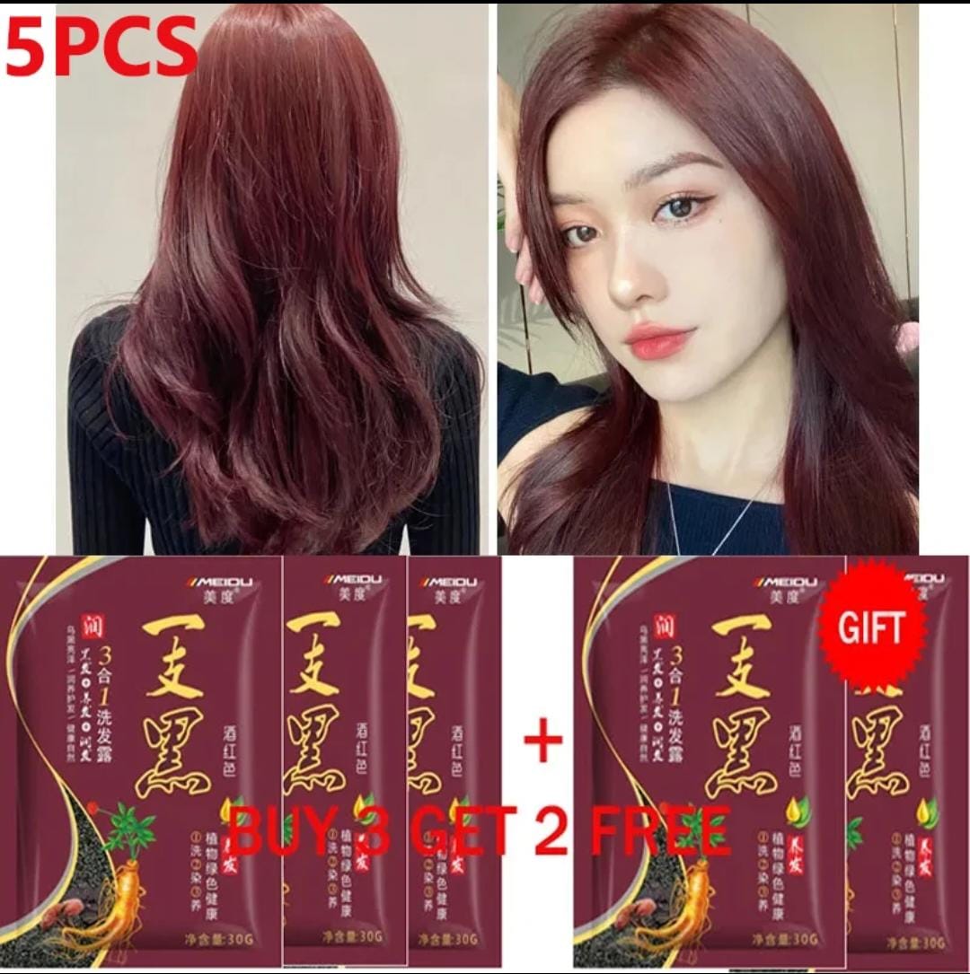 SHAMPOO COREANO CON TINTE VEGETAL - PAQUETE DE 5 SOBRES